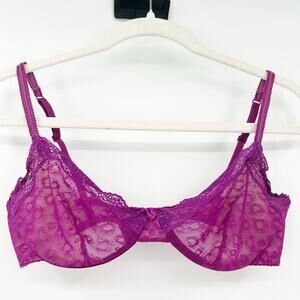 Cosabella Womens Coquette Lingerie Peekaboo Sheer‎ Lace Underwire Bra Size 34C